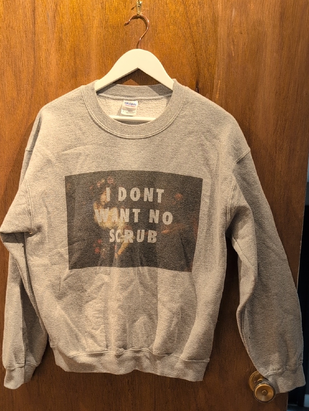 Gildan Gray Crewneck Sweatshirt with Front Graphic